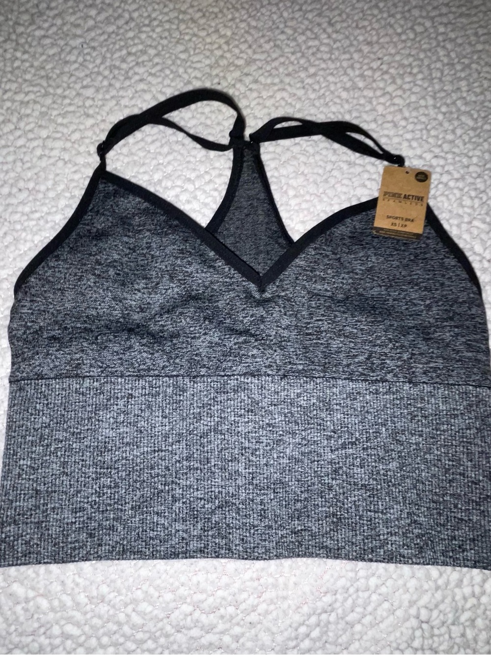Active Seamless Longline Sports Bralette - Heather Gray. Kids size XS. NWT